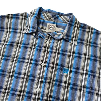 Camisa ocidental Cinch Youth Boys manga longa xadrez botão para cima azul XXL (16-18) - Imagem 1 de 4
