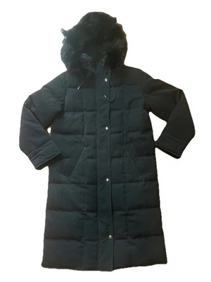 Anne Klein Coat Women's Down Blend Long Maxi Puffer Coat Fur Hooded Petite XS - Image 1 of 4