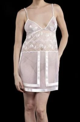 La Perla La Dolce Syl S Chemise Seda Encaje Tul Blanco Novia Foto 1 de 2