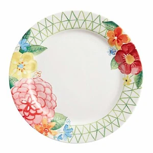 SET OF 2 PIER1 10.87" EASTER SPRING PAINTERLY FLORAL DINNER PLATES BNWT - Picture 1 of 1