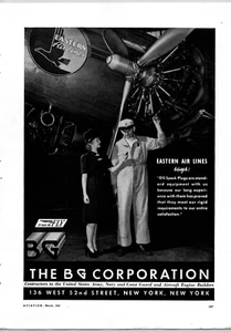 Vintage 1941 Aviation Print Ad - BG Spark Plugs & Eastern Air Lines - Picture 1 of 1