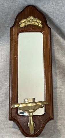 VTG Wall Mount Candle Holder Wall Sconces Metal With Mirror Cover