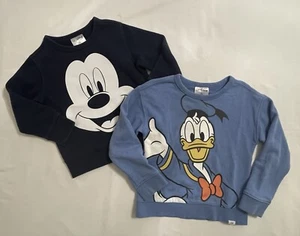Lot of 2-GAP Disney Boys 4T,5T Mickey Mouse Donald Duck Pullover Sweater Blue - Picture 1 of 13