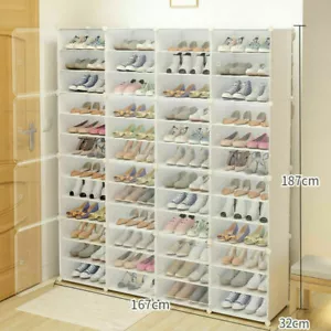 Scarpiera 12 ripiani organizer armadio impilabile 96 paia scarpiera portaoggetti - Foto 1 di 36