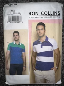 Vogue Sewing Pattern V9378 - Ron Collins Men's Shirt - 34-40  -  Uncut - Picture 1 of 3