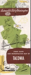 1960 AAA Washington Road Map: Tacoma NOS - Picture 1 of 1