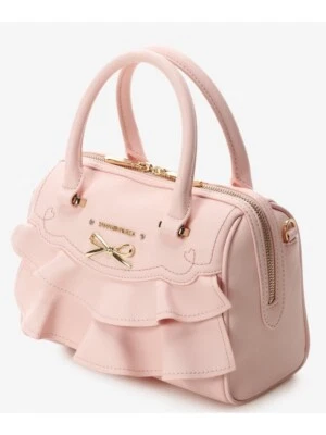 Samantha Vega Frill Ribbon 2 Way Handbag Shoulder Pink Women's New - Image 1 of 4