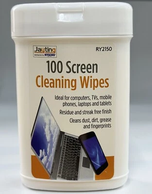 100x Screen Cleaning Wet Wipes Laptop LED LCD TV Computer Monitor iPad Cleaner - Image 1 of 4