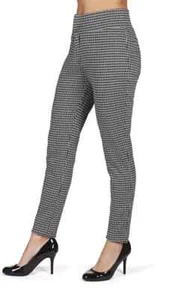 MEMOI Womens M/L 8-10 Black/White Houndstooth Shaping Slimming LEGGING NWT NEW - Picture 1 of 7
