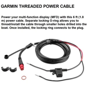 GARMIN THREADED POWER CABLE - Power Your Display With 6 ft (1.8 m) Power Cable - Picture 1 of 8