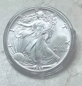 1987 American Silver Eagle Coin BU 1 Oz US $1 Dollar Brilliant Uncirculated Mint - Picture 1 of 2