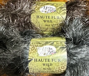Yarn Bee Haute Fur Wild  Yarn 76 Yds 2 Skeins Sea Lion Mink Eyelash - Picture 1 of 2