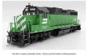 Rapido HO Scale 38030 Burlington Northern GP38 Diesel Locomotive DC/DCC Ready - Picture 1 of 1