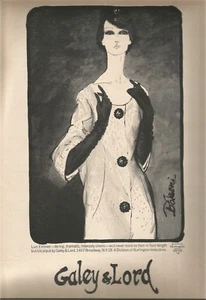 Anuncio ilustrado de Galey y Lord de Saul Bolasni de los años 60 - Imagen 1 de 1
