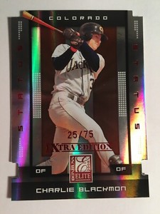2008 Donruss Elite Extra Edition Status Red Charlie Blackmon Rockies 17 25/75