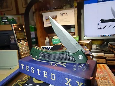 CASE & SONS CUTLERY #25883 4.75" FRAME LOCK BLADE MARILLA S35VN OD GREEN W/BLACK - Image 1 of 4