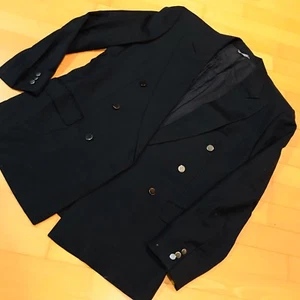 Davide Cenci Wool Sports Coat Made in ITALY Mens Black Blazer Vintage Designer - Picture 1 of 7