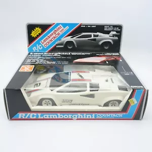 NEW VTG LAMBORGHINI COUNTACH 5000 QV RC Car SUNCON Radio Controlled Shack White - Picture 1 of 4
