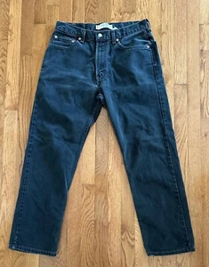 LEVIS 505 Black Jeans Regular Fit Straight Leg Denim Red Tab Men's 34x30 Levi’s - Picture 1 of 4