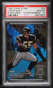 1999 Topps Stars One Star Parallel 107/299 Junior Seau #72 PSA 10 GEM MT HOF