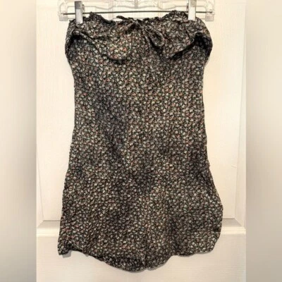 Mameluco ROXY Mujer Negro Micro Floral Sin Tirantes Talla S Foto 1 de 3