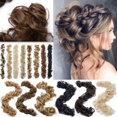 S-NOILITE Extra Large Chignon Messy Curly Bun Hair Piece Extensions Scrunchy Updo Brown UK
