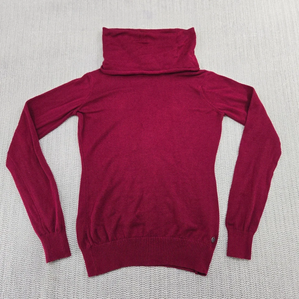 Levi's свитер женщин очень маленький красный бордовый пуловер капот шеи водолазка - Изображение 1 из 4