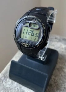Casio Sports Gear LAP MEMORY 60 W-734 WATER RESISTANT 10BAR Quartz Digital 43mm - Picture 1 of 3