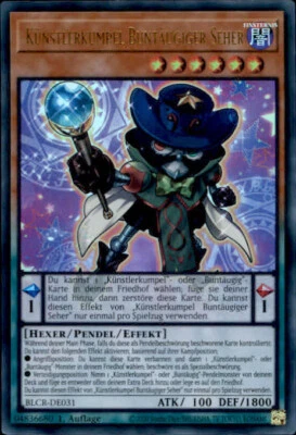 Yugioh BLCR-DE031 Künstlerkumpel Buntäugiger Seher (Ultra Rare) - Bild 1 von 2
