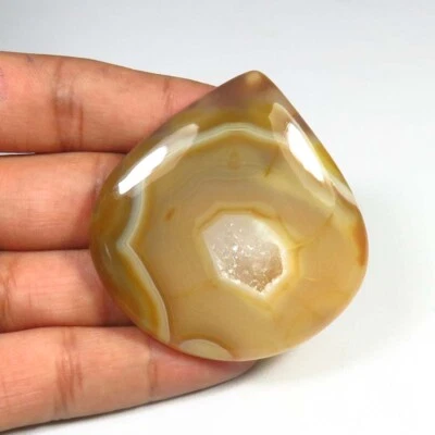 Cabujón corazón ágata de ónix 51x50 mm geoda de ónix natural ágata piedra preciosa OND-1368 Foto 1 de 4