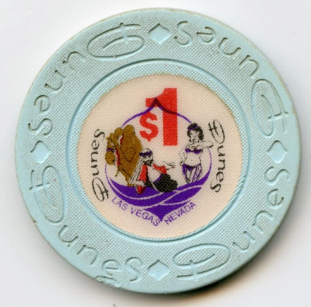 Dunes Casino Chips In Collectible Individual $1 Casino Chips for