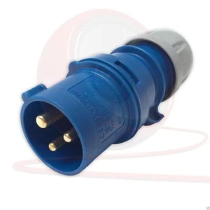 16amp 240v 2P+E Ceeform Cable Mount Blue Male Plug. 3 Pole. PCE (013-6) - Picture 1 of 2