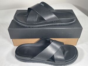 UGG Men's Wainscott Leather Slide Sandal in Color Black -- New in Box Size 10
