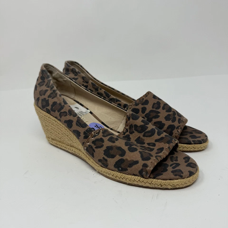 Zapatos Jack Rogers Mujer Talla 8.5 Estampado Leopardo Alpargata Tacones Cuña Foto 1 de 4