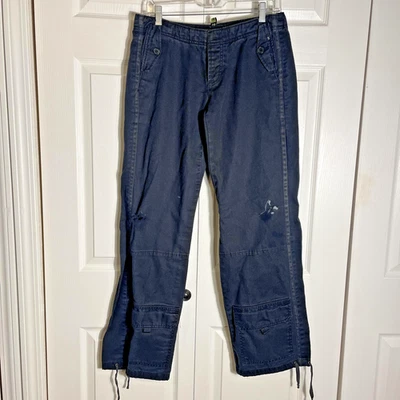 娃娃屋裤子女式7/8黑色工装实用抽绳下摆Y2K街头服饰 — 第 1/4 张图片