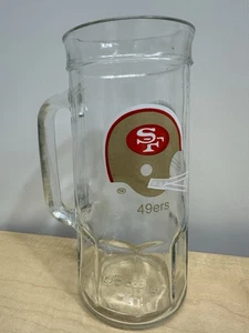Vintage San Francisco 49ers schwerer Glas Bierkrug Stein 7" hoch Fisher - Bild 1 von 5