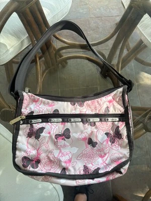 LeSportsac Deluxe Everyday Crossbody Shoulder Bag Butterfly Floral 12 X 9 Inches - Image 1 of 4