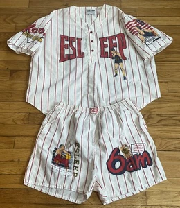 ESLEEP Boxer Vintage Pyjama Set Damen Large 1999 Live Wire Workout Basket - Bild 1 von 11