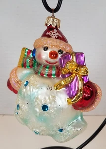Christopher Radko Chubby Cheer Delivery Snowman 5 Inch Christmas Ornament QVC - Picture 1 of 10