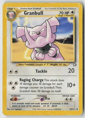 Granbull 037/111 - Neo Genesis Unlimited - PTCG - DAMAGED - Image 1 of 2