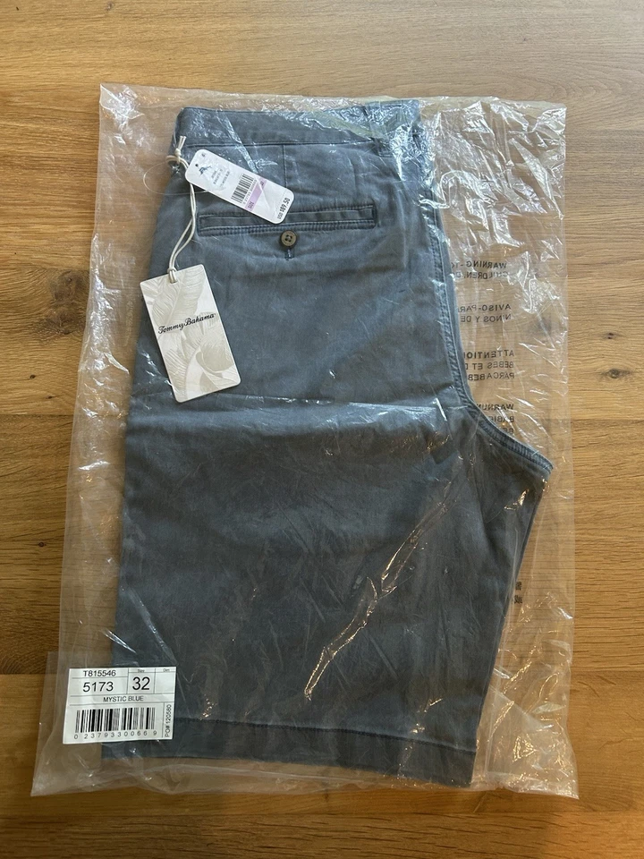 Tommy Bahama Boracay Mens 32 Tencel Shorts T815546 Stretch Port Blue