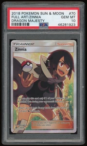 2018 Pokemon Sonne & Mond Drachenmajestät 70/70 Zinnia Full Art PSA 10 - Bild 1 von 2