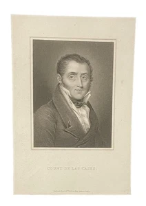 Napoleon‘s Count Las Cases Engraving Accompanied the Emperor to Sainte Helene - Picture 1 of 1