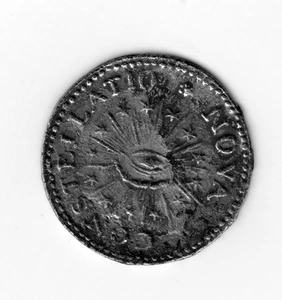 Restrike of 1783 NOVA CONSTELLATIO Mark - Cast Pewter/Lead - Colonial Coin 25 - Picture 1 of 2
