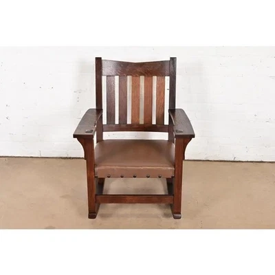 Gustav Stickley Mission Oak Arts & Crafts Rocking Chair, Circa 1910 - Image 1 of 4