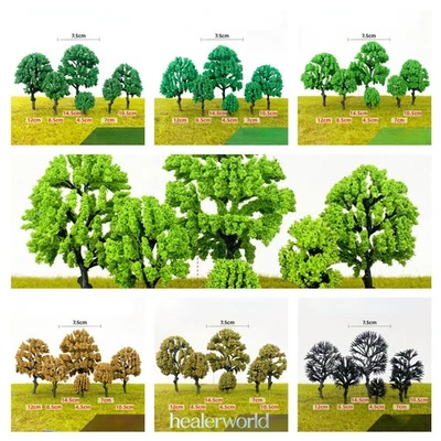 10PCS HO/OO Scale Miniature Season Trees Green Forest Plants Model Railroads - Image 1 of 4