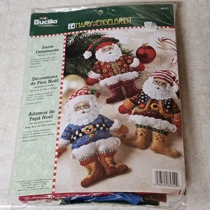 Bucilla Weihnachtsmann Ornamente Maria Engelbreit Filz Weihnachten Set #85310 Neu & Versiegelt  - Bild 1 von 7