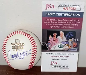 Carlos Beltran Signed Inscription 2017 World Series Baseball Houston Astros JSA - Picture 1 of 1
