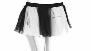 Talla Grande Adulto Blanco Negro Rayas Tutú Falda Baile rave Halloween Navidad - Imagen 1 de 1