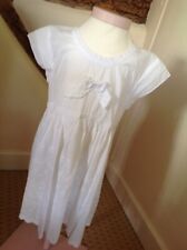 Hand Made Girls Soft White Cotton Summer Dress Stunning Detailing Size 2-3years